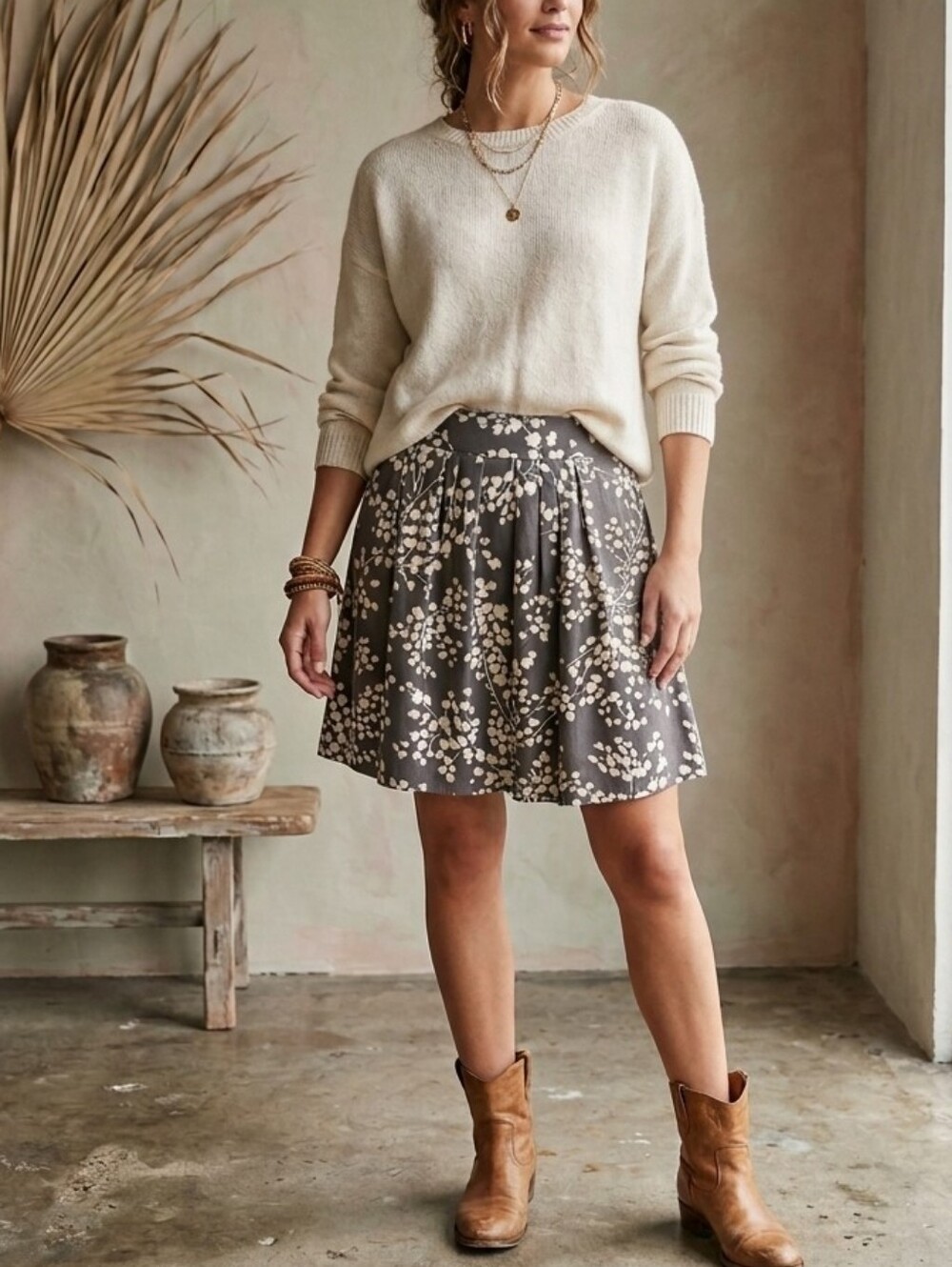 Anthropologie Moulinette Soeurs Firelight Pleated Silk Skirt Floral Ikat‎ Sz 10